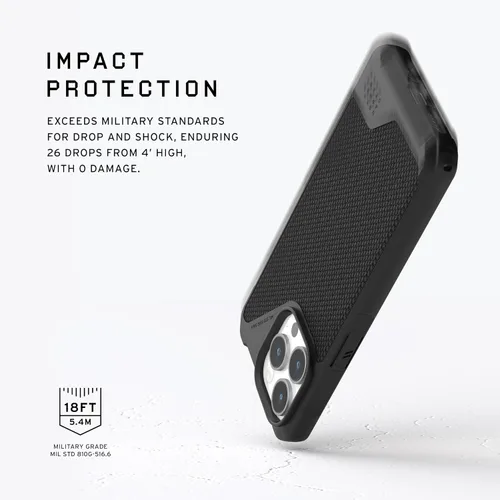 Vista 3 de URBAN ARMOR GEAR UAG - Funda compatible con iPhone 15 Pro de 6.1 pulgadas, funda Metropolis LT Kevlar negra con imán integrado compatible con carga