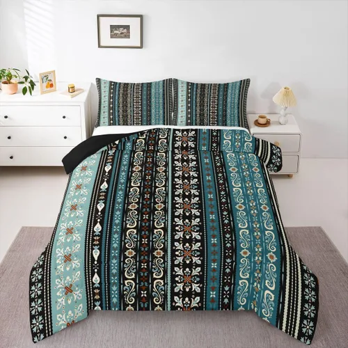 Vista 39 de Erosebridal Juego de ropa de cama damascada gótica para adultos, juego de edredón victoriano antiguo, edredón floral vintage gótico con diseño