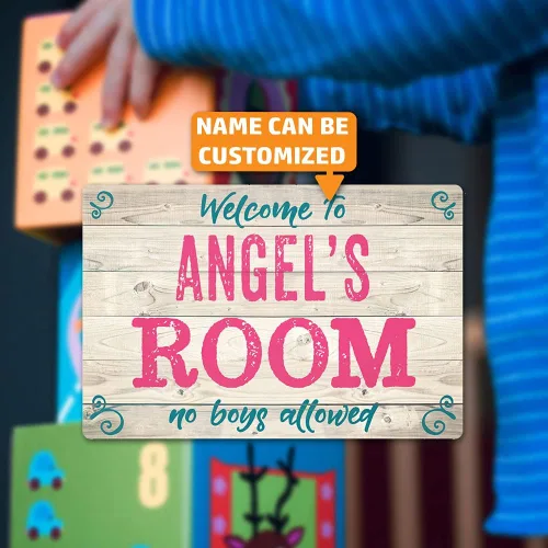 Vista 2 de Letrero personalizado para habitación de niñas, habitación de niños, dormitorio, decoración de puerta, letreros con nombre, placa, regalo, 8 x 12