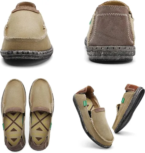 Vista 6 de Zapatos de lona sin cordones, antideslizantes, informales, planos, para exteriores, mocasines casuales para hombre de JAMONWU