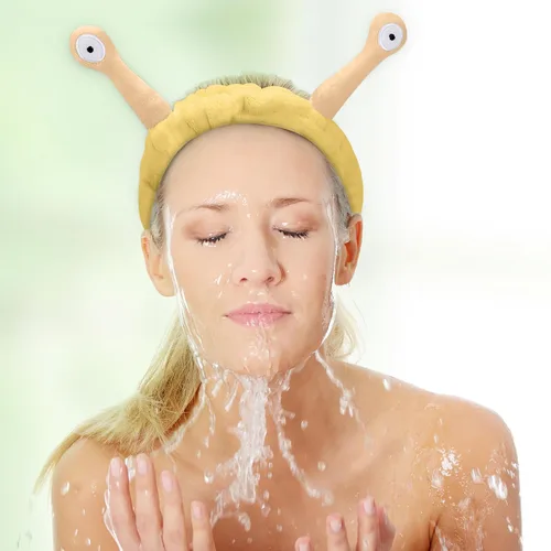 Vista 24 de Bonita diadema de caracol rosa, cara lavada para mujer, maquillaje, ducha, spa