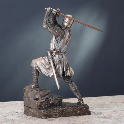 Vista 6 de Veronese Design Figura de guerrero de 12 pulgadas con acabado de bronce de resina fundida en frío