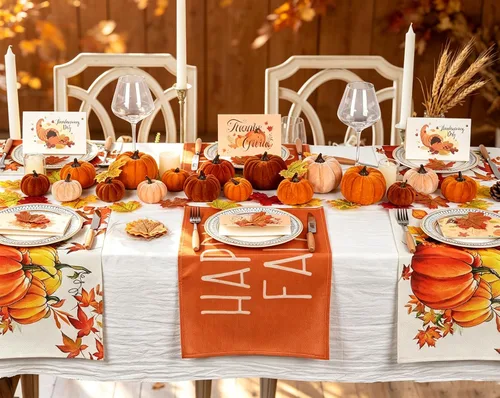 Vista 5 de DearHouse 12 calabazas artificiales, cosecha de arce, decoración de otoño, cosecha de Acción de Gracias, decoración del hogar (naranja)