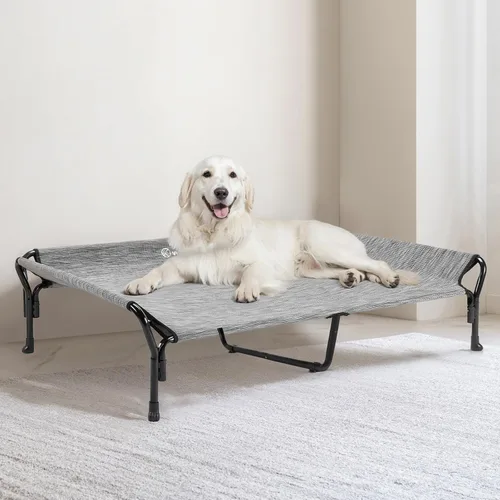 Vista 7 de Veehoo Cama elevada refrescante para perros, cuna elevada para perros con Negro plateado