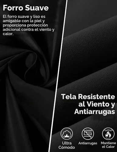 Vista 4 de Wantdo - Gabardina de mujer de talla grande con doble botonadura, impermeable, con solapa, abrigo elegante tipo pea con capucha desmontable Negro