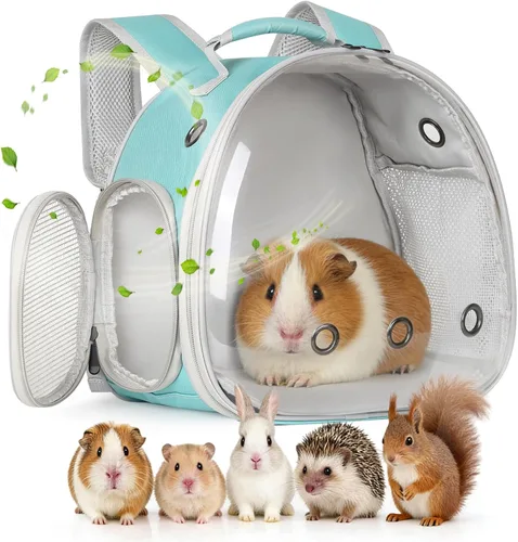 Vista 16 de Mochila de conejillo de indias, burbuja de cápsula espacial con ventana para animales pequeños, mochila para conejillo de indias, pájaro, conejito