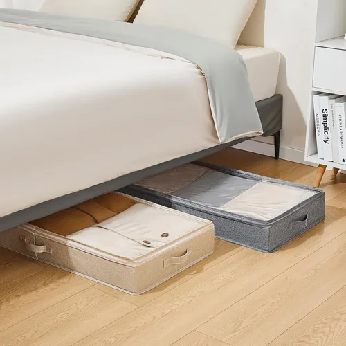 Vista 6 de Berdeng Paquete de 3 contenedores de almacenamiento debajo de la cama, organizador de almacenamiento de ropa y zapatos debajo de la cama con paredes