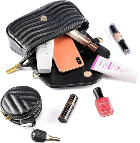 Vista 6 de CHIC DIARY Bolso cruzado para mujer, multiusos, bolso de mano con monedero y cadena