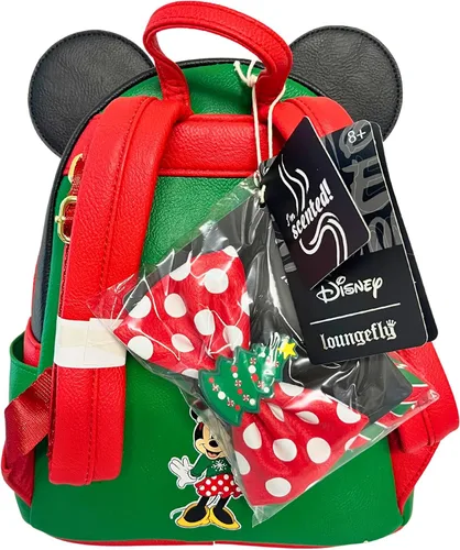 Vista 5 de Loungefly Exclusiva bolsa de hombro de Minnie de Disney con tres lazos perfumados intercambiables, Multi