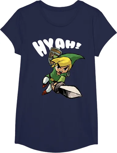 Vista 21 de Nintendo Legend of Zelda Link Hyah Poster - Camiseta pequeña Azul Marino