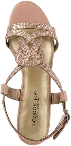 Vista 4 de London Fog Sandalias de vestir semi cuñas Macey para mujer