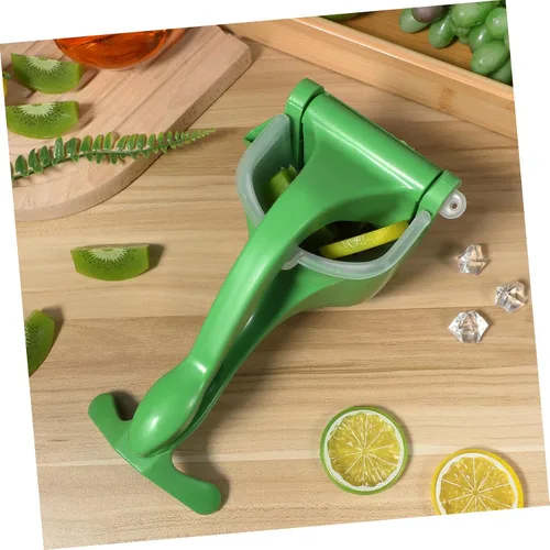 Vista 9 de Juego de exprimidor manual de mano de 2 piezas, exprimidor de cítricos verdes para limones, naranjas y naranjas, exprimidor de frutas resistente