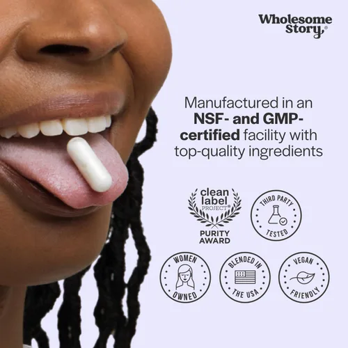 Vista 5 de Wholesome Story Suplemento orgánico Vitex Chasteberry para mujer Equilibrio hormonal, apoyo a la fertilidad y regulación del período Extracto
