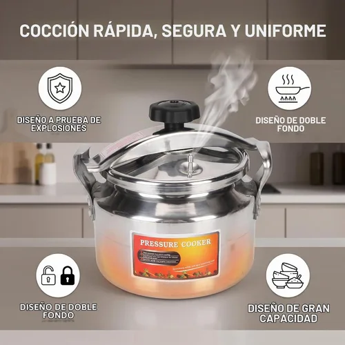 Vista 4 de Olla a presión de 4L, aleación de aluminio que cocina a prueba de explosiones a presión universalmente adecuada para estufas de gas, estufa superior