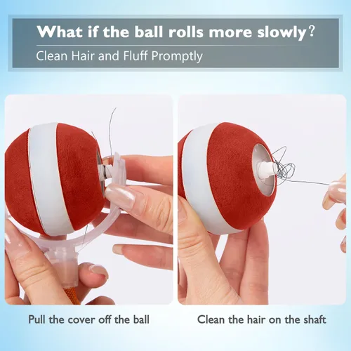Vista 6 de YVE LIFE Pelota de juguetes interactiva para gatos de interior, [2025 recientemente actualizada] Pelota de gato ágil en movimiento con cola de malla