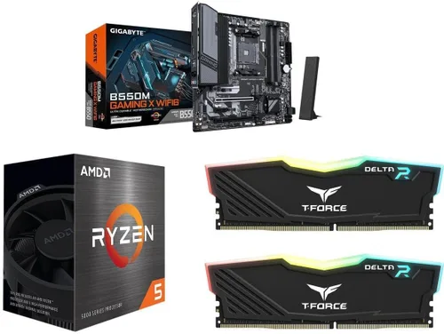 Vista 13 de NEWEGG Combo de memoria CPU de placa base -B550M-A con CPU Ryzen 5 5500 de 6 núcleos de 3.6 GHz y 16 GB (2 x 8 GB) 288 pines PC RAM DDR4 3200 AMD