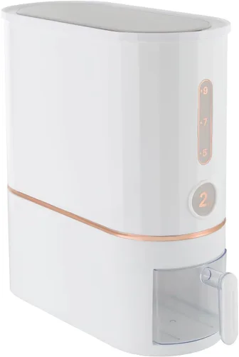 Vista 6 de Dispensador de arroz, contenedor de arroz de 22.0 lbs/22 libras, dispensador de cereales con tapa y taza medidora, organizador de almacenamiento