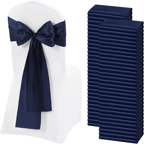 Vista 15 de 60 bandas de satén color burdeos para silla, diseño de lazos, para decoración de sillas de Acción de Gracias, boda, Navidad, banquetes, fiestas