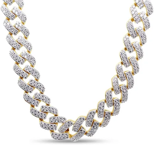 Vista 7 de SAVEARTH DIAMONDS Collar de cadena cubana de diamante de moissanita de corte redondo de 20 quilates a 26 qttw con certificado de 0.472 in de ancho