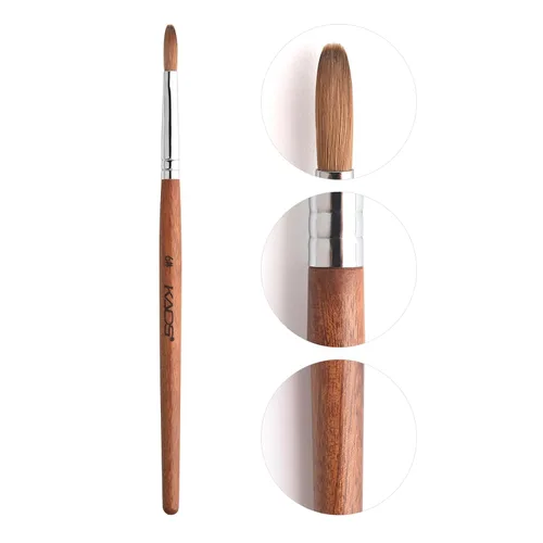 Vista 8 de Pincel profesional Kolinsky de pelo de marta para arte de uñas acrílicas, de madera roja (n.º 10) Herramienta de manicura acrílica profesional