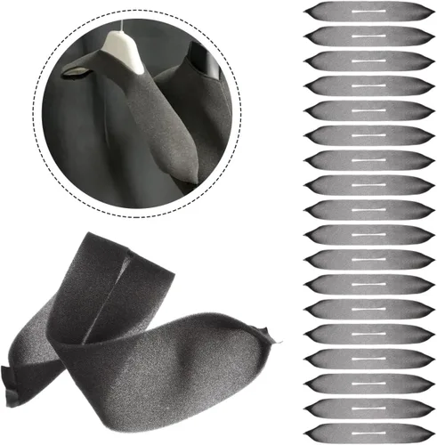 Vista 3 de Uonlytech 100 fundas de esponja para colgar abrigos, antideslizantes de espuma, protegen la ropa y evitan estiramientos de 16.14 pulgadas