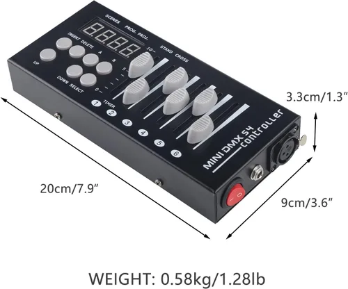 Vista 4 de Controlador DMX 54 Canales Mini DMX 512 para DJ, Escenario y Luces LED