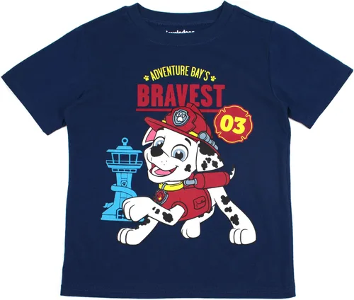 Vista 2 de Paw Patrol Nickelodeon Boys T-Shirt Pack for Toddler and Little Kids GreyRedWhiteYellowBlueNavy