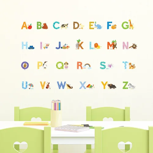 Vista 8 de DECOWALL DS-8003 Acuarela Animal Letras Niños Pared Pegatinas Adhesivos de Pared Adhesivos de Pared Despegar y Pegar Adhesivos de Pared Extraíbles