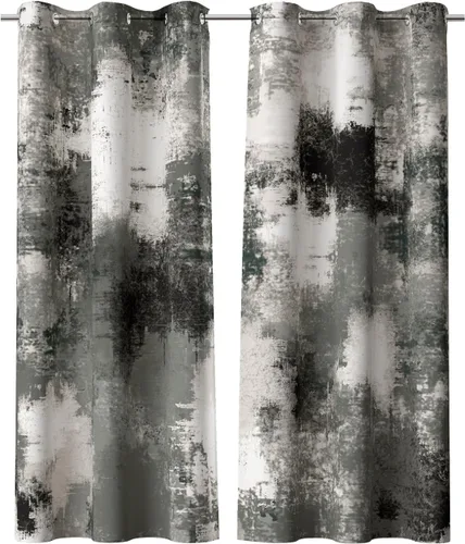 Vista 42 de Asuexpect Cortinas Abstractas Negras y Grises 2 Paneles Cortinas Abstractas Rust para Oscurecer la Habitación con Ojales Cortinas de Ventana Negro