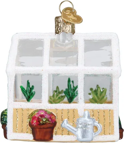 Vista 3 de Old World Christmas Adornos de vidrio soplado de invernadero para árbol de Navidad