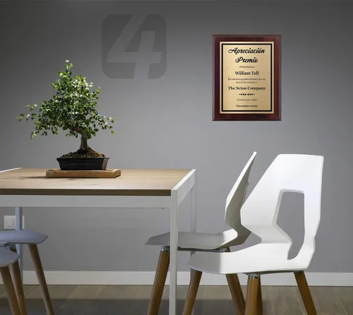 Vista 5 de Placa de premio español Apreciación 8 x 10 – Premio personalizado, personaliza ahora