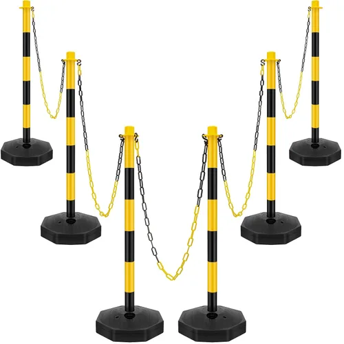 Vista 10 de Konohan Paquete de 6 delineadores de cono de estacionamiento de 34 pulgadas, juego de puntal de plástico para poste de tráfico, barrera de blanco