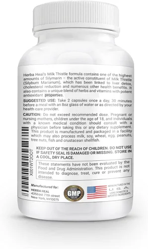 Vista 3 de Liver Cleanse Detox - Suplemento hepático de cardo mariano de 1000 mg de alta potencia con 22 ingredientes, desintoxicante natural y regenerador