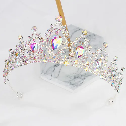 Vista 5 de Coronas para mujer Tiaras para mujer, Cristal Diamante falso