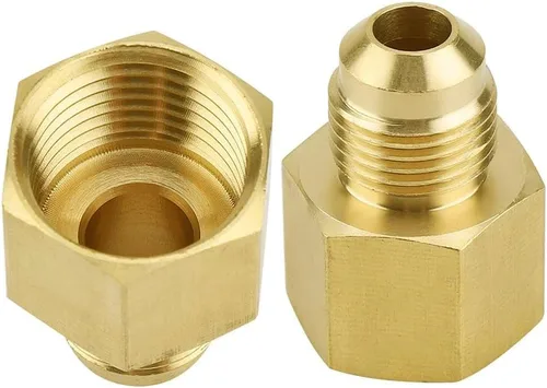 Vista 6 de Adaptador de gas de acoplamiento de tubo de latón de 3/8 pulgadas macho x 1/2 pulgada NPT hembra reductor adaptador, tubo de latón, acoplamiento