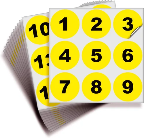 Vista 35 de iSYFIX Calcomanías negras de números consecutivos – 1 a 100, 1 pulgada, 1 juego – Vinilo autoadhesivo de alta calidad, ideal para inventario