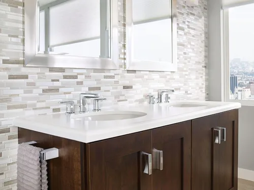 Vista 7 de Moen YB8886CH Barra de toalla de mano de baño de 90 grados, cromo
