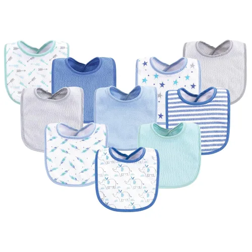 Vista 12 de Luvable Friends Baberos unisex de algodón para bebé, azul, talla única