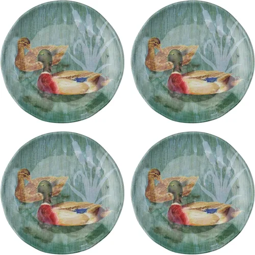 Vista 11 de UP At the Lake - Platos redondos de postre de melamina, platos pequeños para servir, para aperitivos, aperitivos y guarniciones, beige, 6 pulgadas