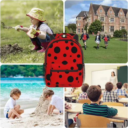 Vista 9 de Mochila infantil para niños y niñas, talla única , catarina de lunares