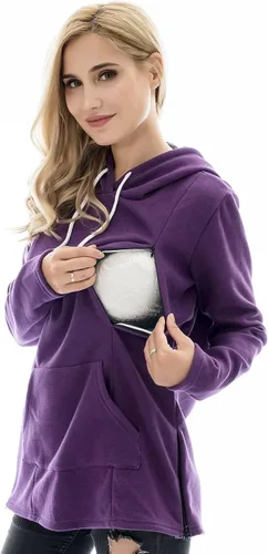 Vista 71 de Bearsland - Sudadera de lactancia y maternidad para mujer, con bolsillos y capucha