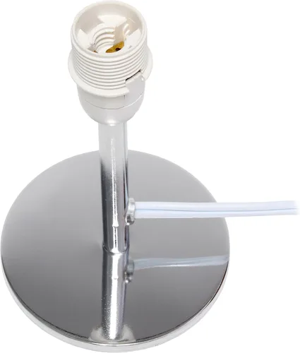 Vista 6 de Simple Designs LT1208-WHT - Lámpara de mesa compacta de 12.4 pulgadas, brillante y llamativa, cromada, con pantalla de tela en ángulo, para sala
