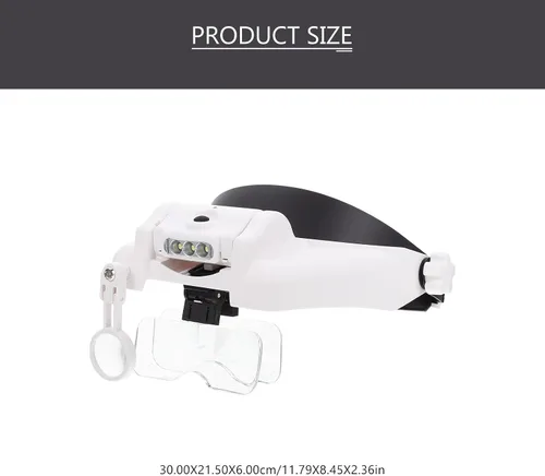 Vista 2 de LED Head Mounted Magnifier with Lights for Jewelry and Eyelashes