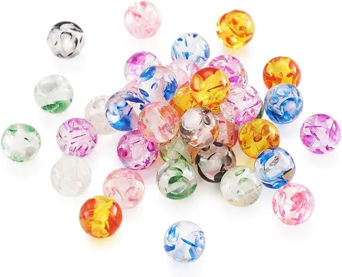 Vista 31 de Craftdady - 500 piezas de cuentas de vidrio redondas de 4 mm esmeriladas transparentes con cristal mate. Cuentas de vidrio esféricas pequeñas y 20