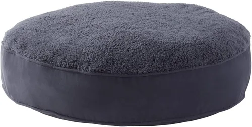 Vista 2 de South Pine Porch Samson - Cama redonda de lujo para perro, estilo almohada, acero azul, pequeña (30 pulgadas)