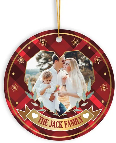 Vista 16 de Adorno de Navidad con foto personalizada 2023, adorno de Navidad con nombre del bebé, adorno de Navidad con texto personalizado para bebé, recién