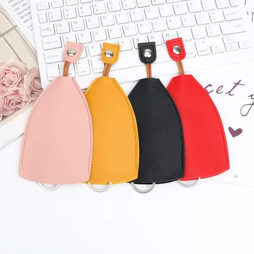 Vista 7 de Funda para Llave de Coche, 2 Piezas de Bolsas de Llavero Extraíbles Creativas, Gancho de Llavero Protector de Gran Capacidad de Cuero PU (Negro)