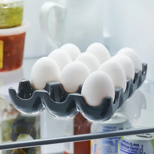 Vista 10 de Rachael Ray Bandeja/Soporte para huevos de cerámica de esmalte sólido, 12 tazas, gris oscuro