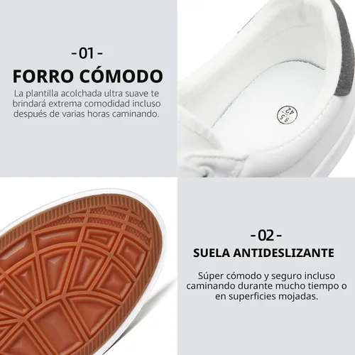 Vista 6 de FRACORA - Tenis blancos para hombre de piel sintética