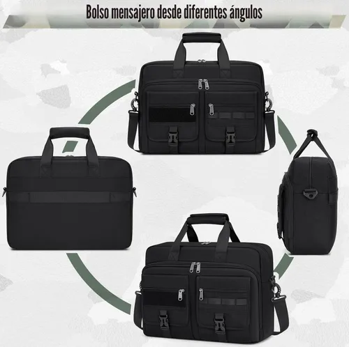 Vista 7 de RAINSMORE Bolso Táctico para Laptop de 15.6/17.3 Pulgadas Bolso de Trabajo para Hombres Bolso de Computadora para Negocios Bolso Mensajero Militar